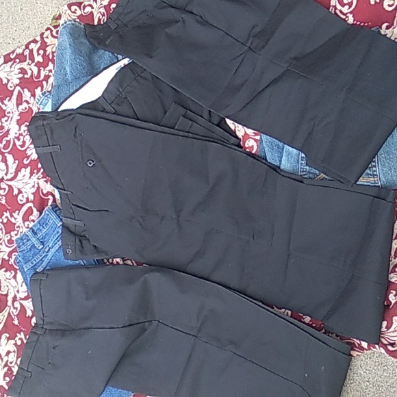 🛠 WORK PANTS BLACK  Lot Aramark 33 X 30 - Picture 2 of 16